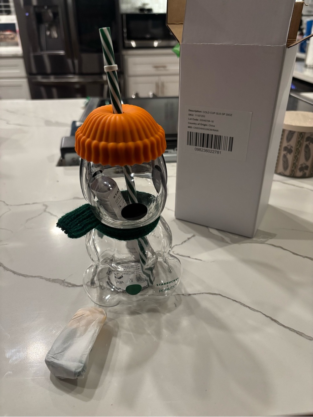 Starbucks Snoopy Glass cup limited edition